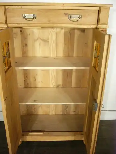 Vertiko antik Bleiglas Gründerzeit Weichholz um 1900 Jhd.