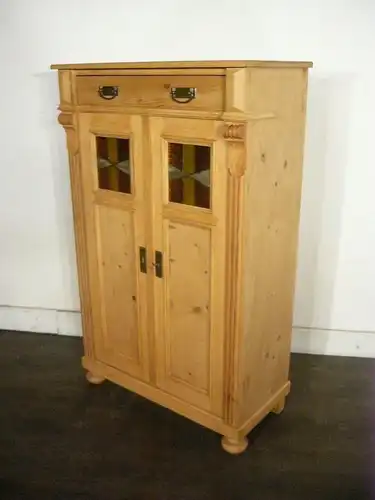 Vertiko antik Bleiglas Gründerzeit Weichholz um 1900 Jhd.