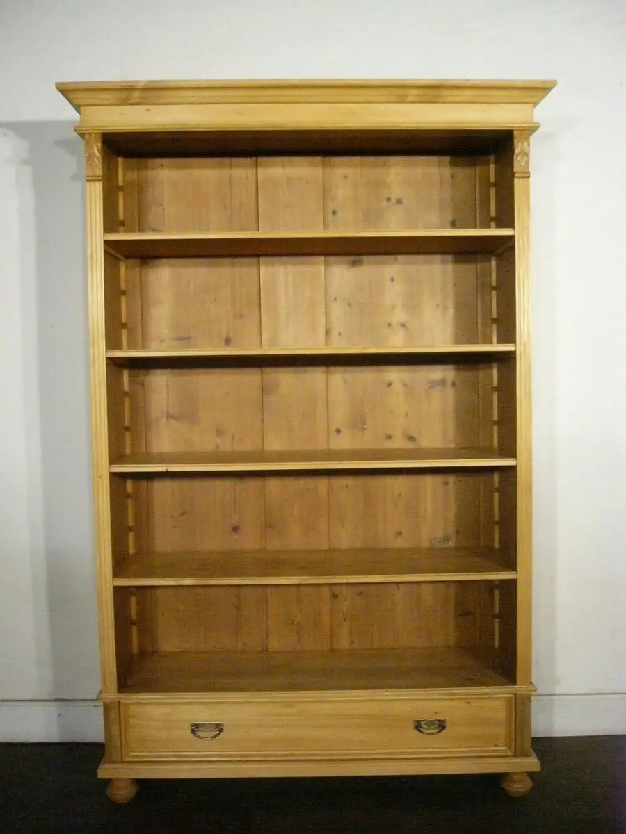Regal Bücherwand antik Gründerzeit Weichholz Böden verstellbar um 1900 Jhd. 0