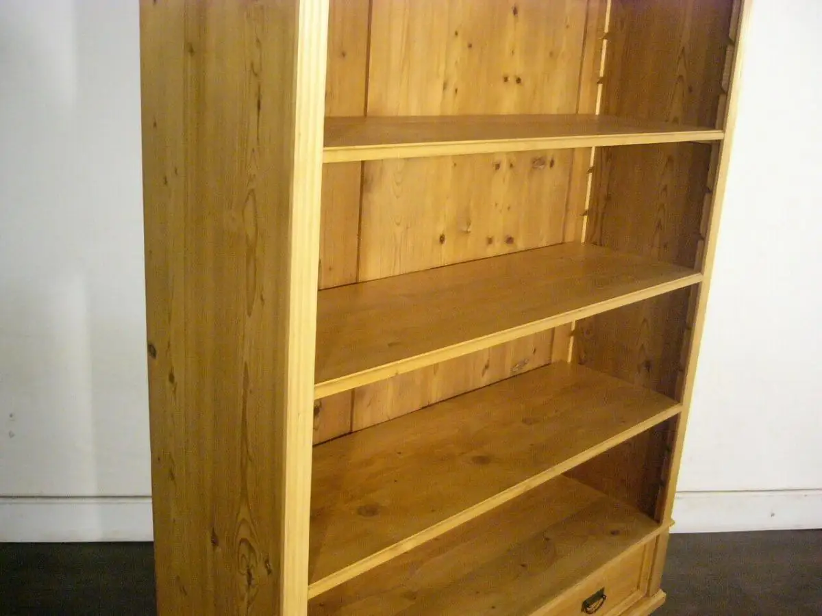 Regal Bücherwand antik Gründerzeit Weichholz Böden verstellbar um 1900 Jhd. 10