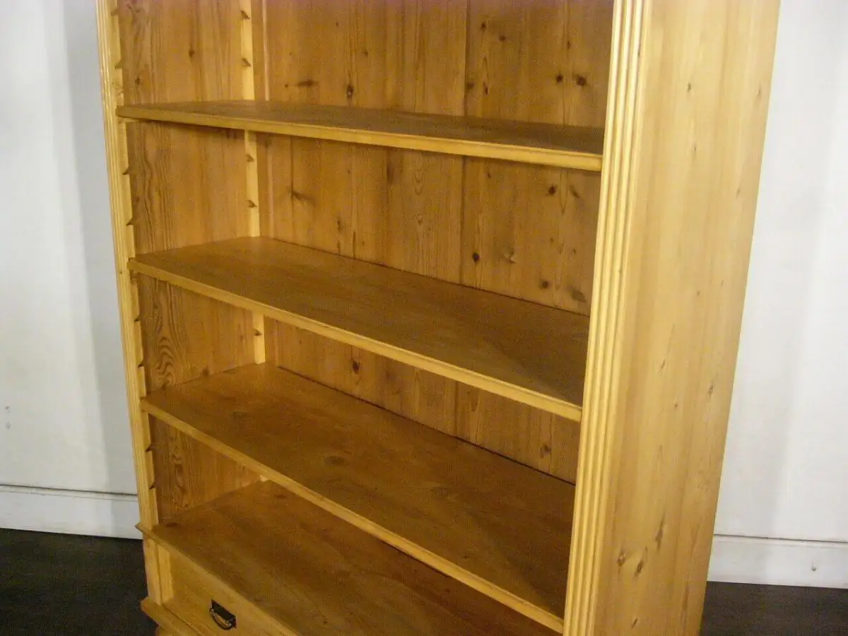 Regal Bücherwand antik Gründerzeit Weichholz Böden verstellbar um 1900 Jhd. 7