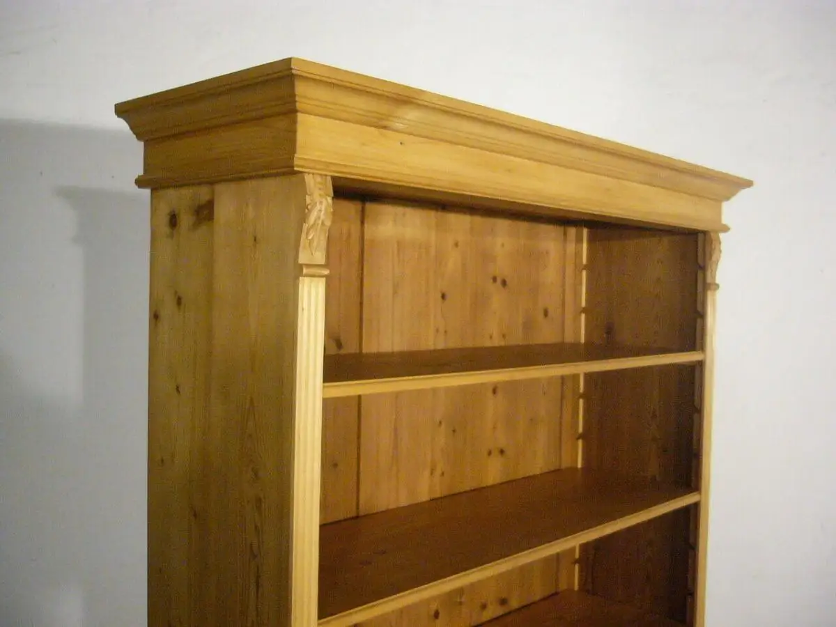 Regal Bücherwand antik Gründerzeit Weichholz Böden verstellbar um 1900 Jhd. 9