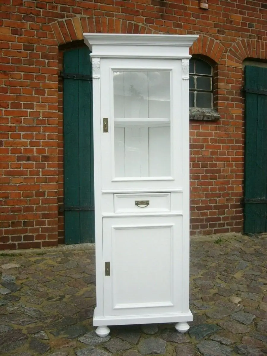 Eckvitrine weiß im Gründerzeit Stil Traummaß Landhaus 0