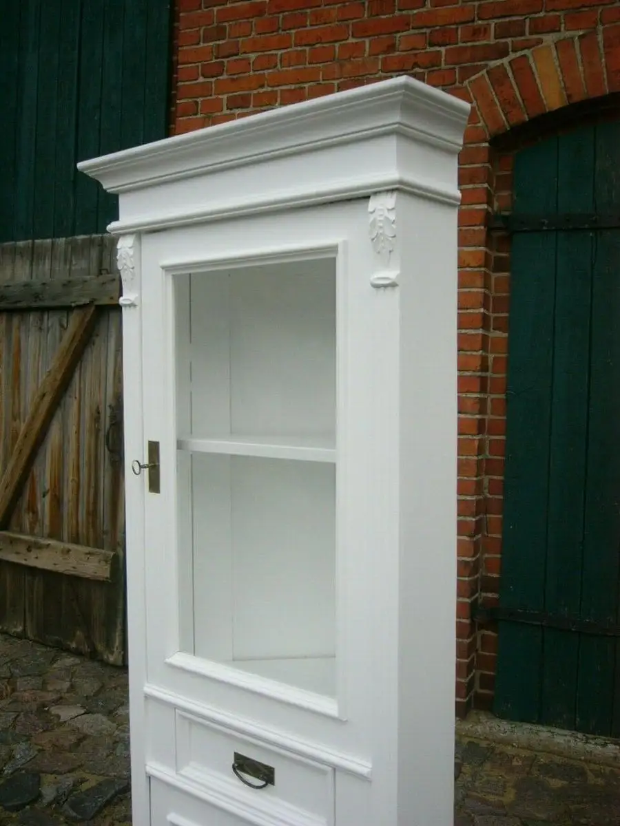 Eckvitrine weiß im Gründerzeit Stil Traummaß Landhaus 6