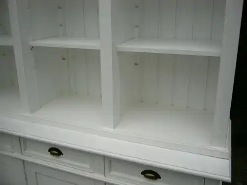 Bibliothek Bücherschrank Bücherwand Shabby Look Landhaus weiß