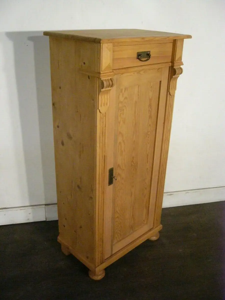 Vertiko antik super schmal Weichholz Gründerzeit antik um 1900 Jhd. 10