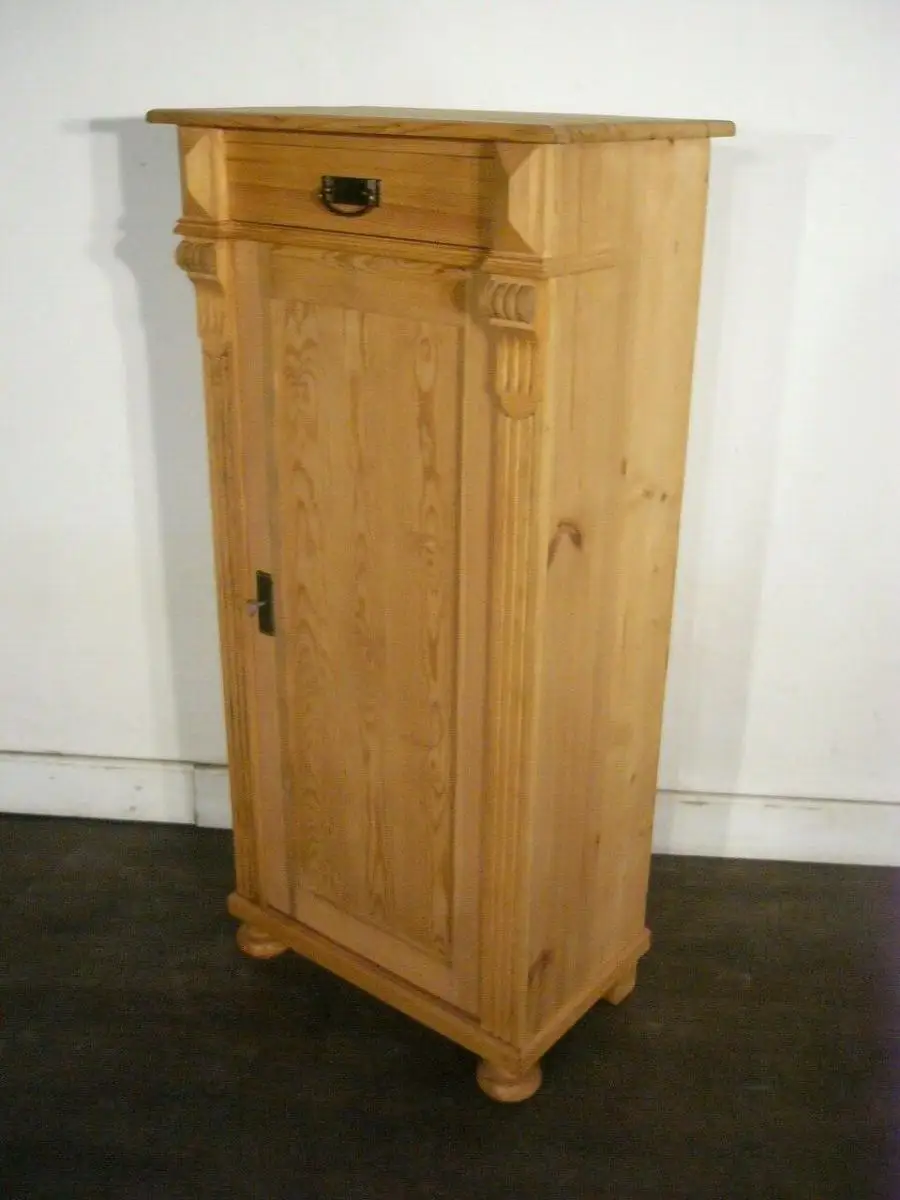 Vertiko antik super schmal Weichholz Gründerzeit antik um 1900 Jhd. 11