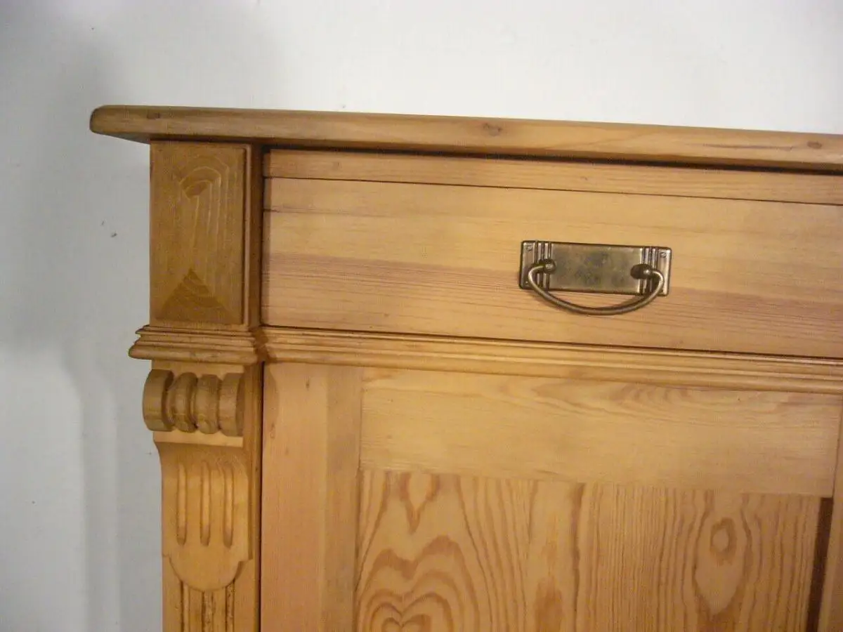 Vertiko antik super schmal Weichholz Gründerzeit antik um 1900 Jhd. 3