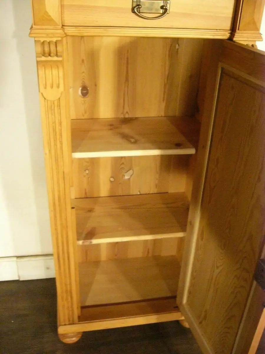 Vertiko antik super schmal Weichholz Gründerzeit antik um 1900 Jhd. 9