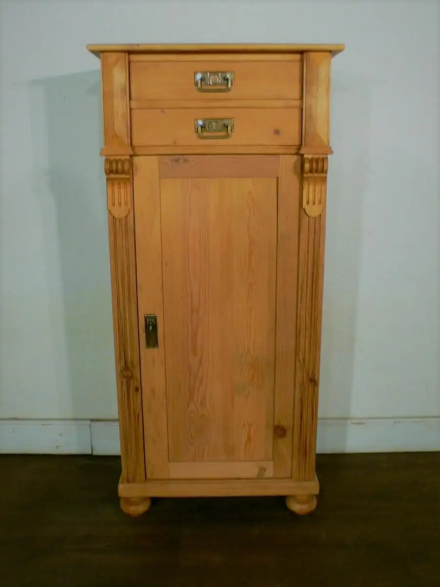 Vertiko antik sehr schmal Weichholz Gründerzeit um 1900 Jhd. 1