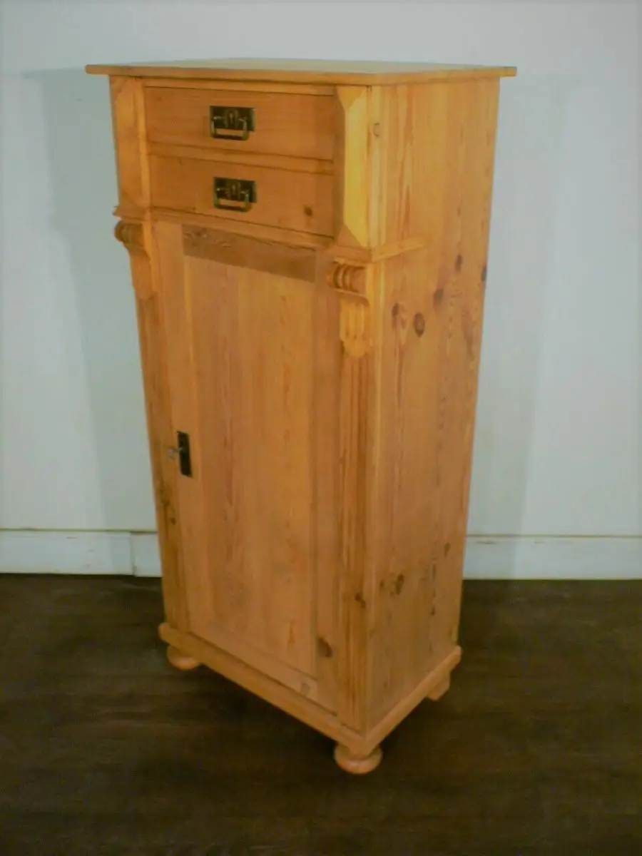 Vertiko antik sehr schmal Weichholz Gründerzeit um 1900 Jhd. 10