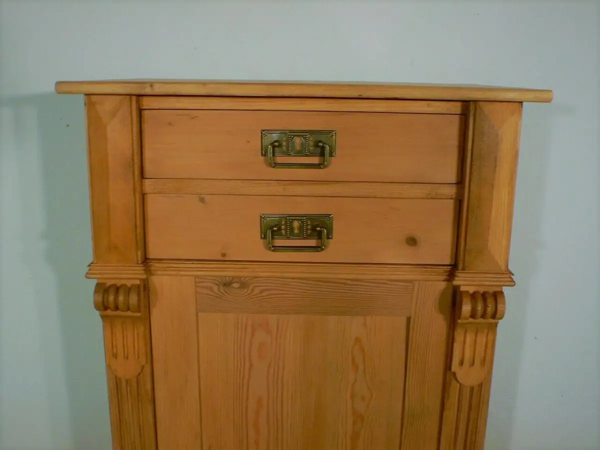 Vertiko antik sehr schmal Weichholz Gründerzeit um 1900 Jhd. 2