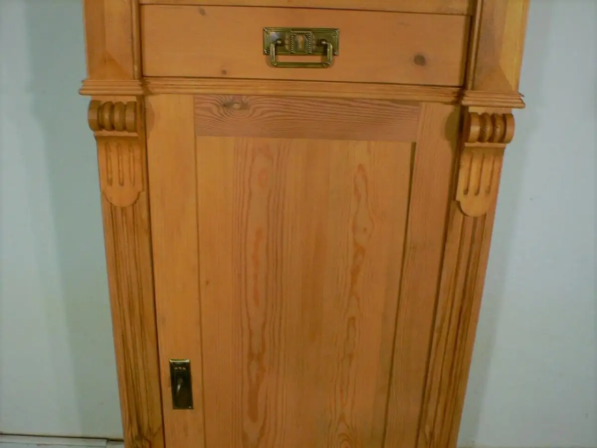 Vertiko antik sehr schmal Weichholz Gründerzeit um 1900 Jhd. 3