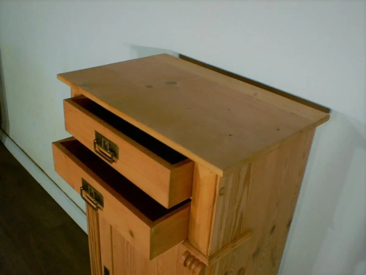 Vertiko antik sehr schmal Weichholz Gründerzeit um 1900 Jhd. 7