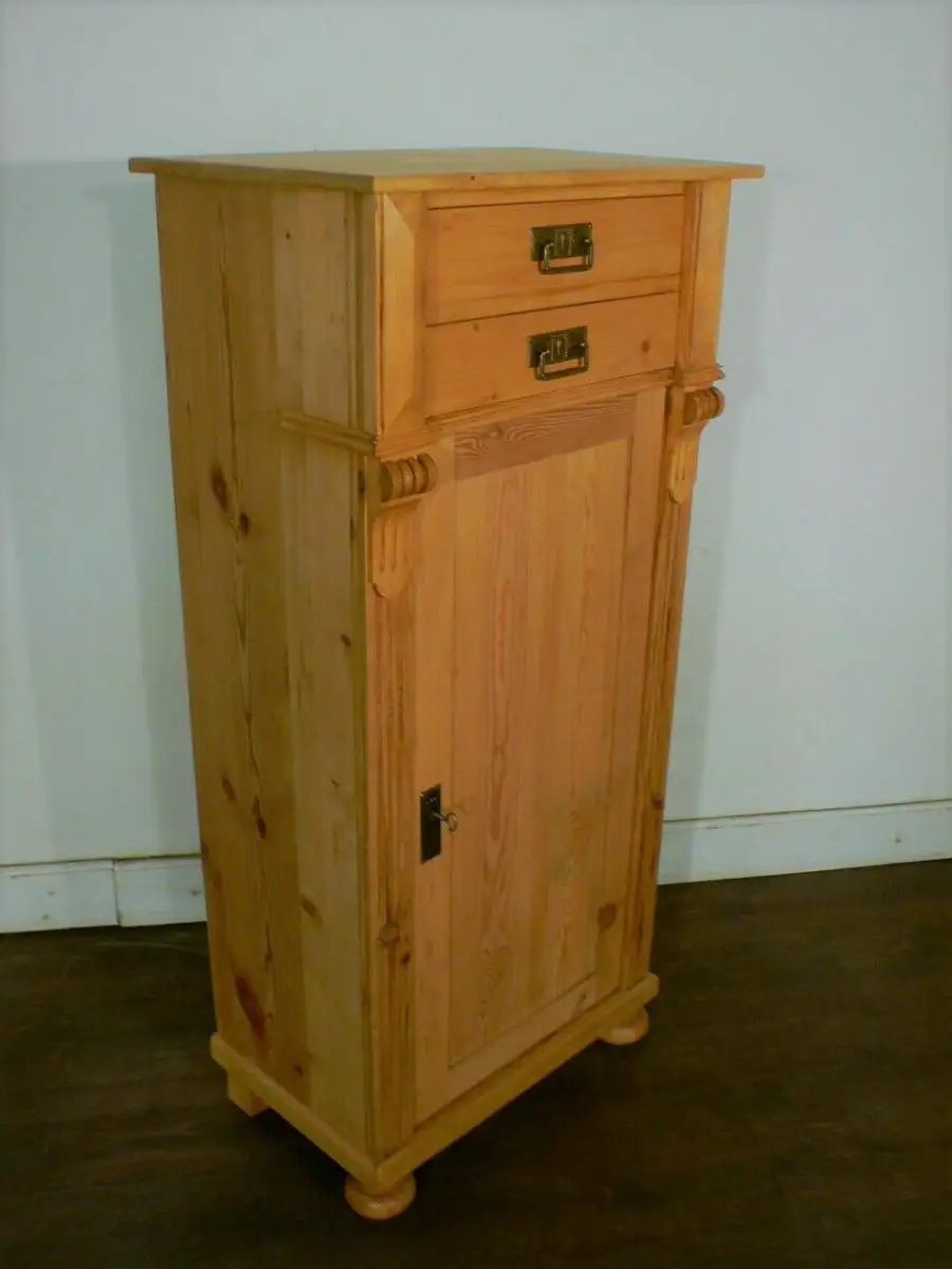 Vertiko antik sehr schmal Weichholz Gründerzeit um 1900 Jhd. 9
