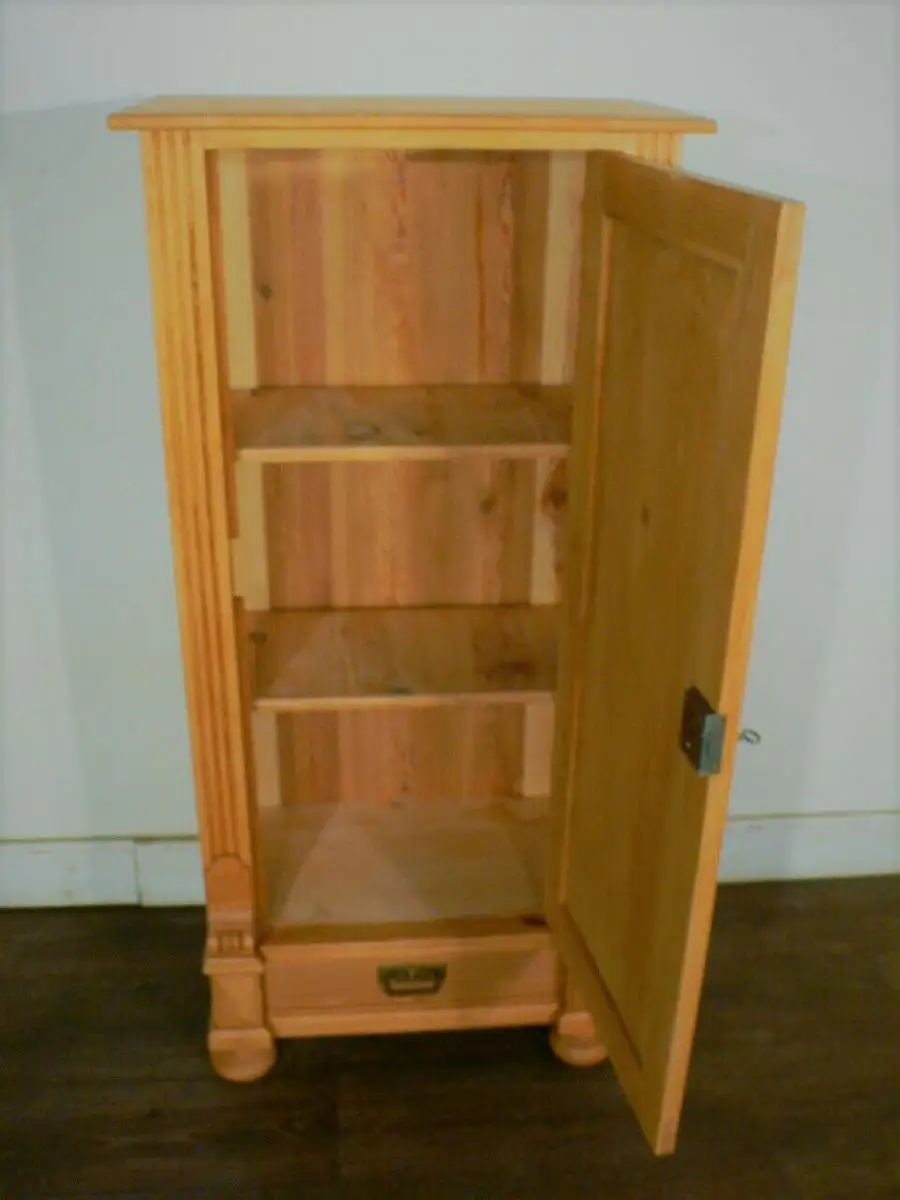 Vertiko antik Jugendstil super schmal Weichholz um 1900 Jhd. 6