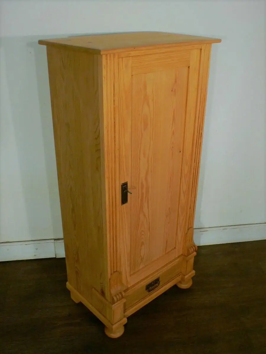 Vertiko antik Jugendstil super schmal Weichholz um 1900 Jhd. 8