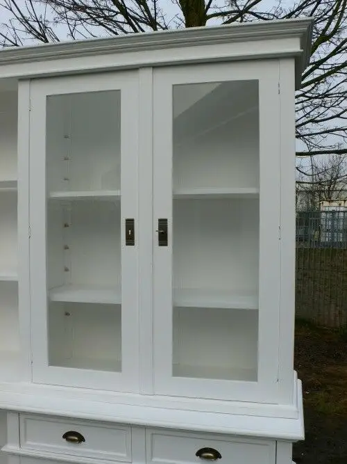 Ladenvitrine Bücher Vitrine im Shabby Look Landhaus massiv Ladenschrank 4