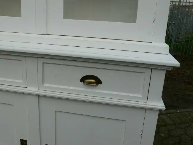 Ladenvitrine Bücher Vitrine im Shabby Look Landhaus massiv Ladenschrank 7