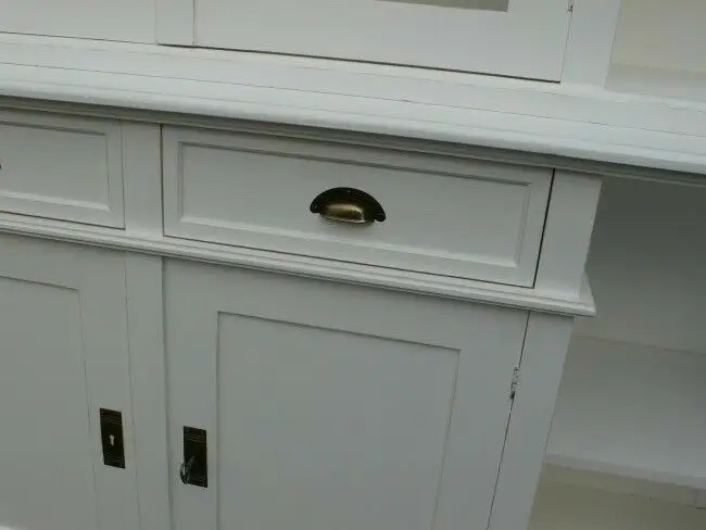 Ladenvitrine Bücher Vitrine im Shabby Look Landhaus massiv Ladenschrank 9