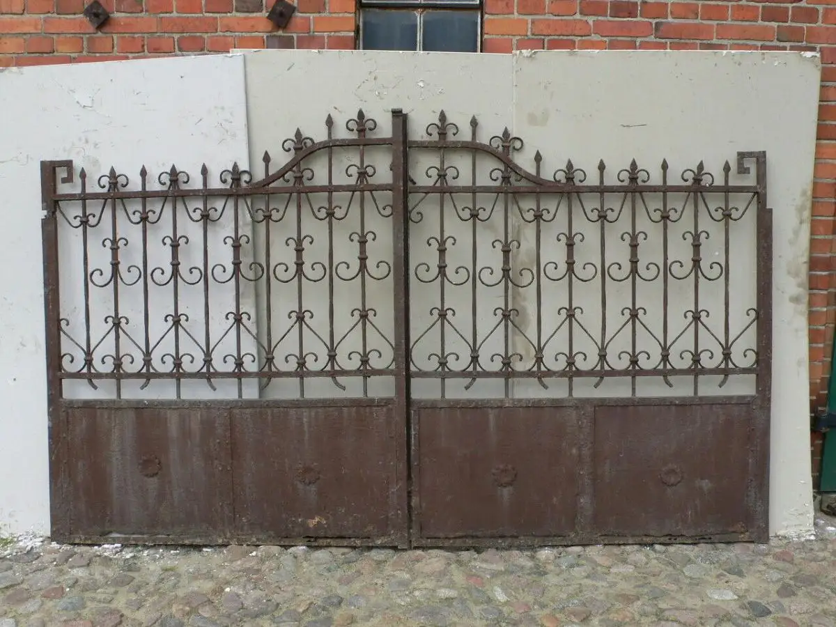 Gründerzeit Tor Schmiedeeisen antik Villa mit Personeneingang um 1900 Jhd. 0