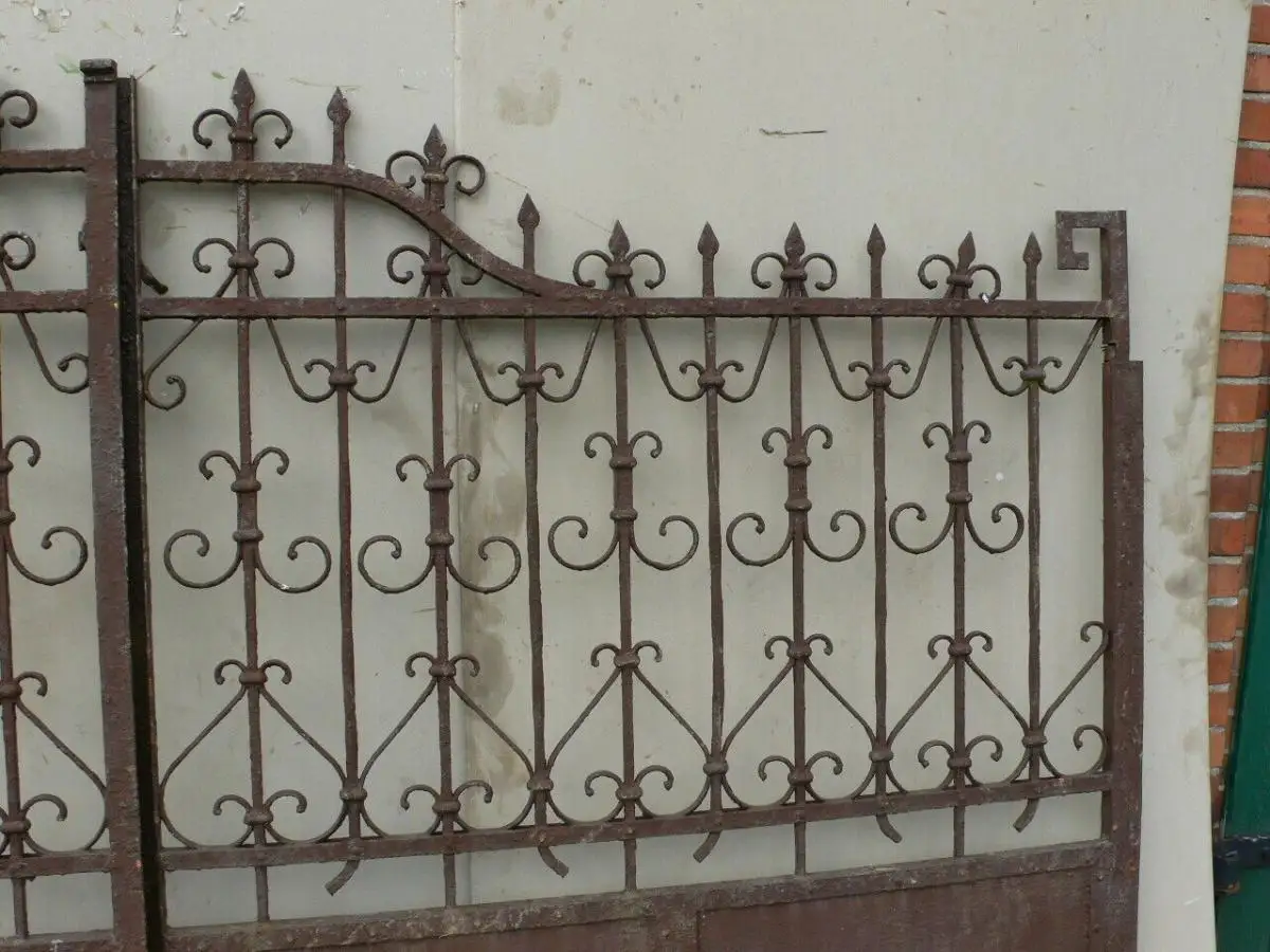 Gründerzeit Tor Schmiedeeisen antik Villa mit Personeneingang um 1900 Jhd. 1