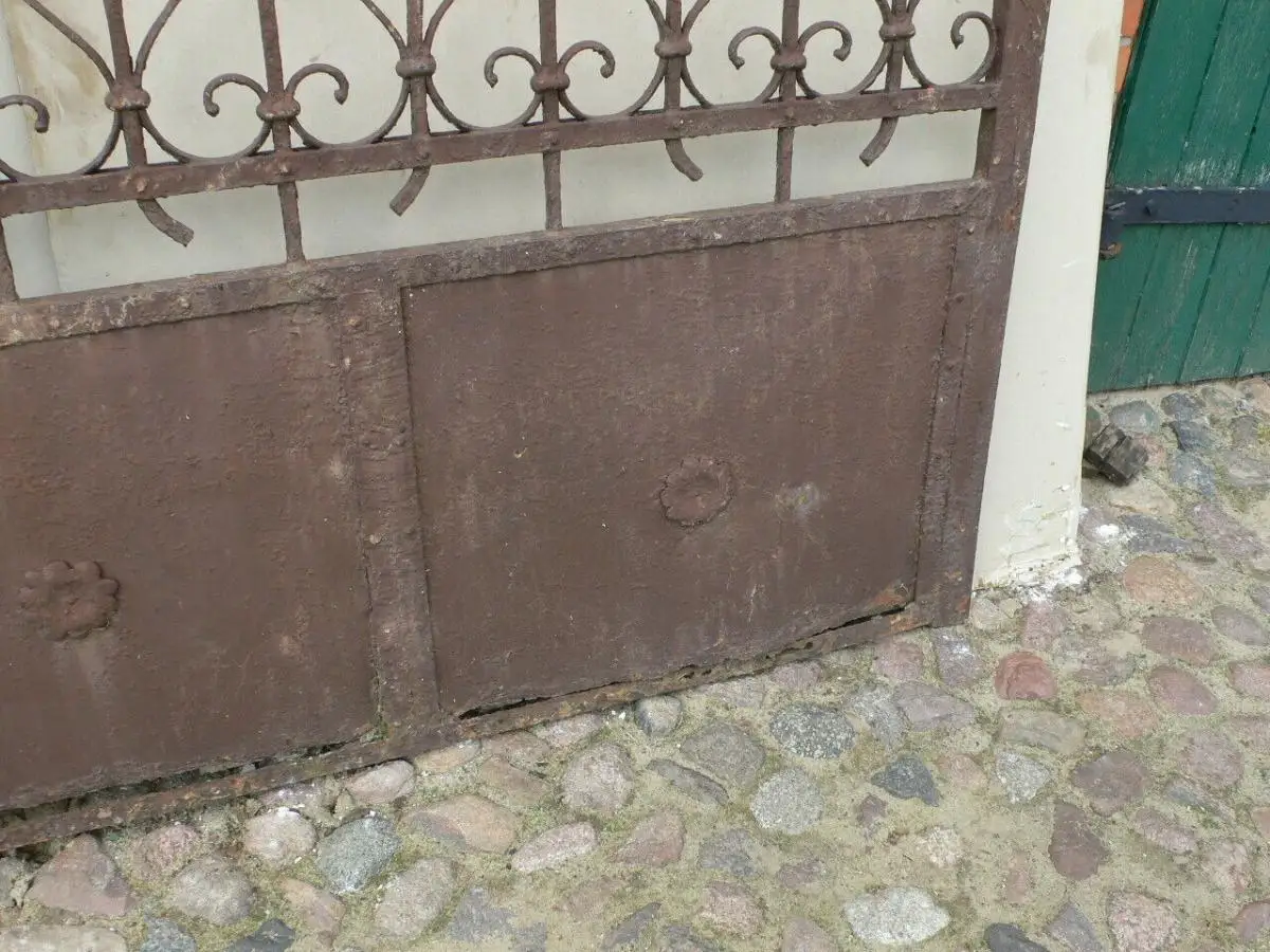 Gründerzeit Tor Schmiedeeisen antik Villa mit Personeneingang um 1900 Jhd. 10