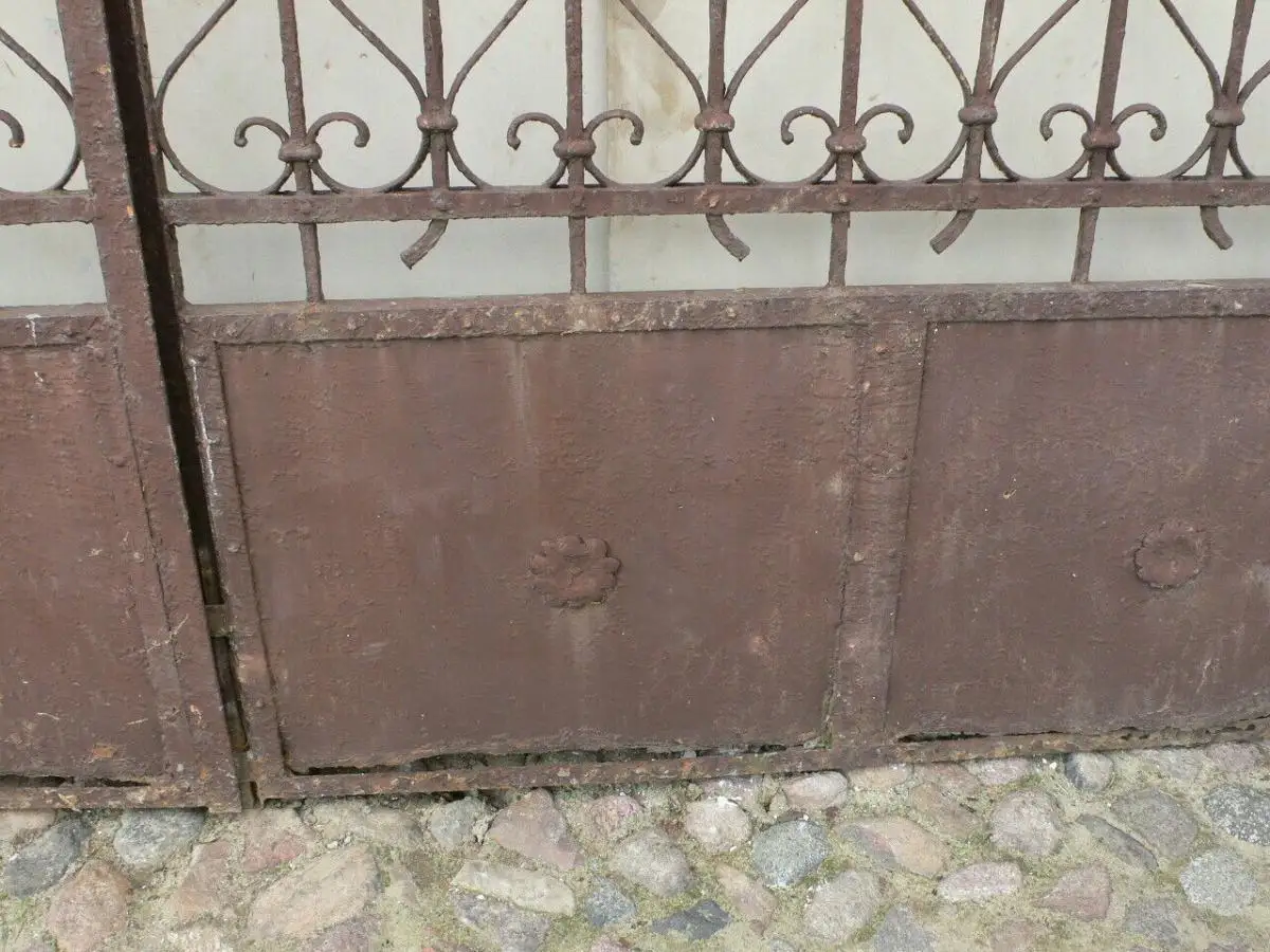 Gründerzeit Tor Schmiedeeisen antik Villa mit Personeneingang um 1900 Jhd. 9