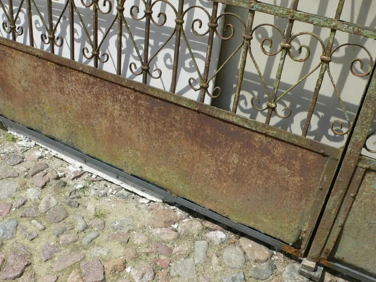 Jugendstil Einfahrtstor Tor Schmiedeeisen mit Personeneingang um 1900 Jhd. 10