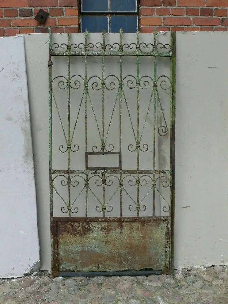 Jugendstil Einfahrtstor Tor Schmiedeeisen mit Personeneingang um 1900 Jhd. 11