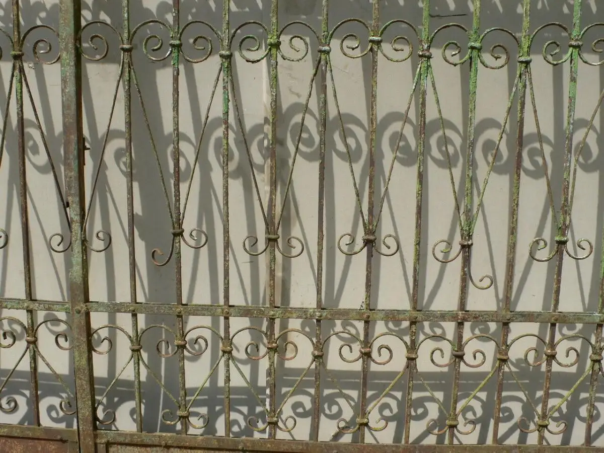 Jugendstil Einfahrtstor Tor Schmiedeeisen mit Personeneingang um 1900 Jhd. 4