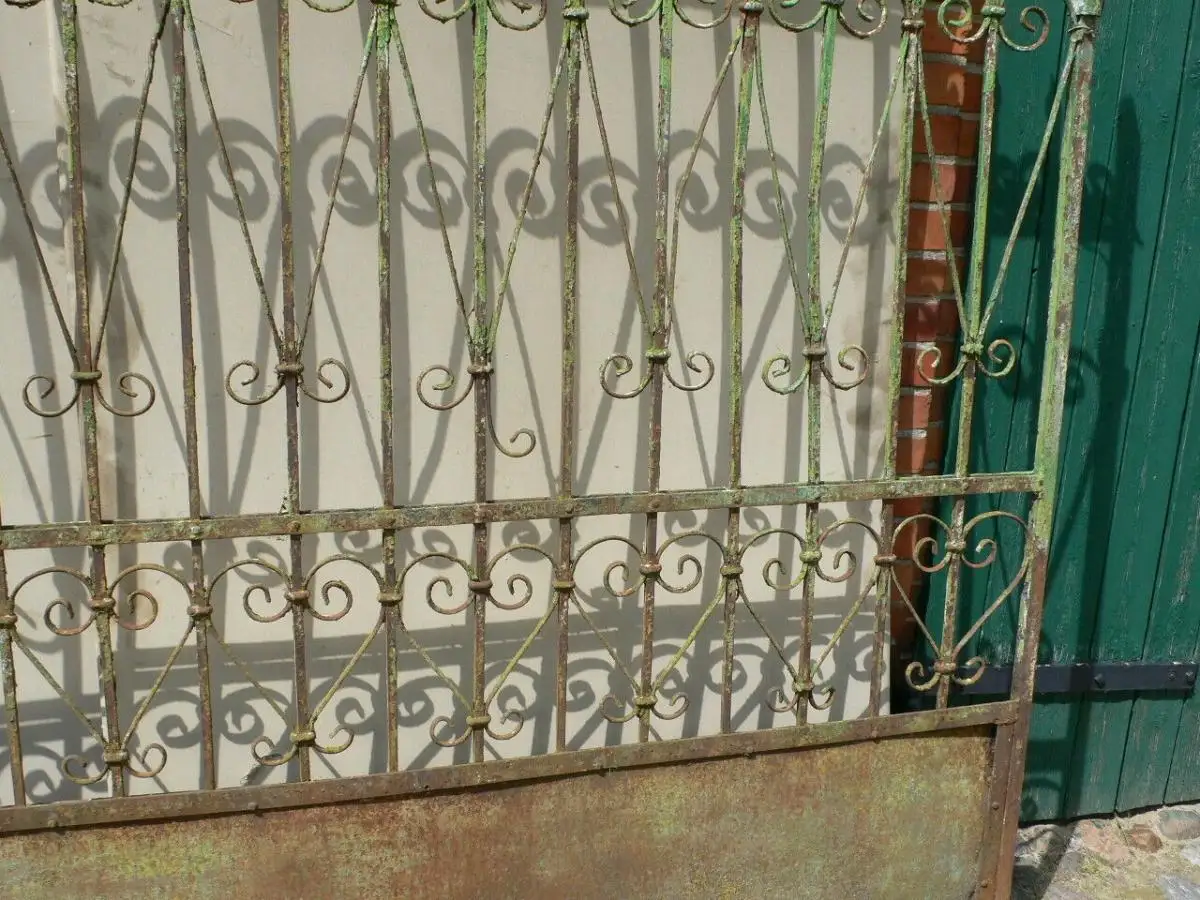 Jugendstil Einfahrtstor Tor Schmiedeeisen mit Personeneingang um 1900 Jhd. 5