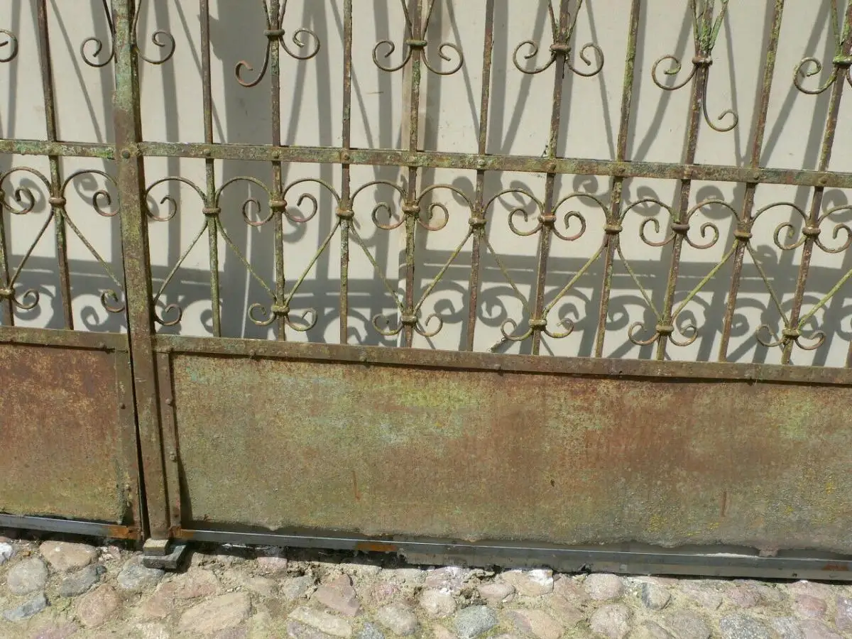 Jugendstil Einfahrtstor Tor Schmiedeeisen mit Personeneingang um 1900 Jhd. 6