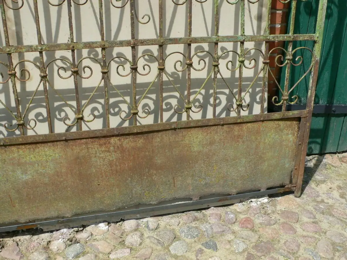 Jugendstil Einfahrtstor Tor Schmiedeeisen mit Personeneingang um 1900 Jhd. 7