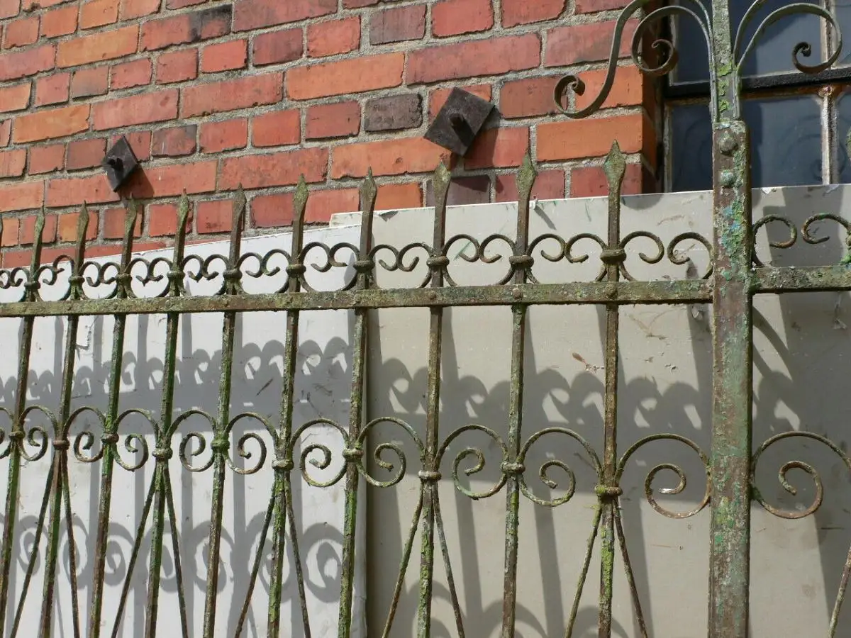 Jugendstil Einfahrtstor Tor Schmiedeeisen mit Personeneingang um 1900 Jhd. 8