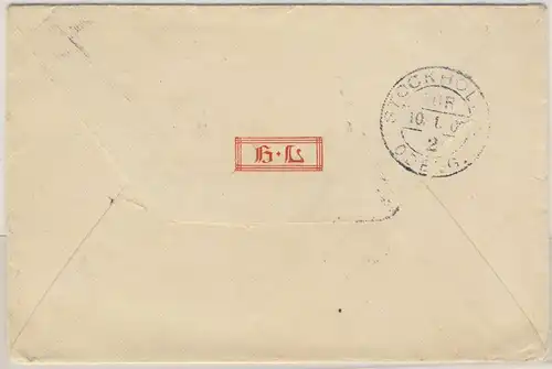 Danzig - Olivia 1907 20 Pfg. Germania  Brief n. SCHWEDEN