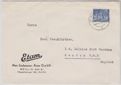 Berlin - 40 Pfg. Stadtbilder II Brief n. ENGLAND 1958