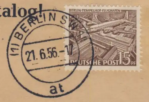 Berlin - 15 Pfg. Bauten I Drucksache bis 100g (Vds.) Berlin SW11 1956