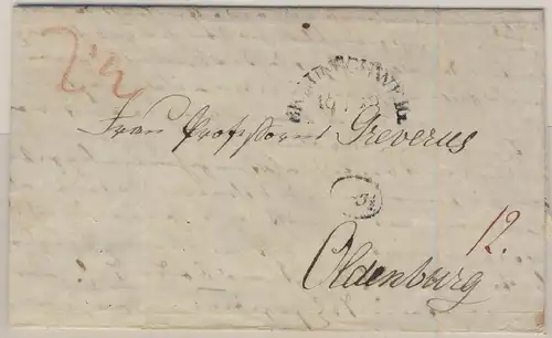 Braunschweig - 16/10 (ca. 1830), HKS u. "5 1/2" (Gebührenstpl. ?), Brief n. 