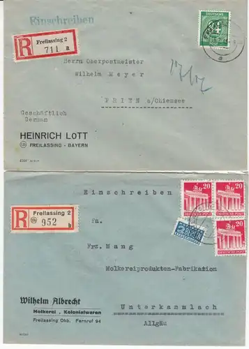 DR/BRD - Freilassing, 6 Heimatbelege 1921-1985