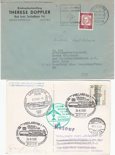 DR/BRD - Freilassing, 6 Heimatbelege 1921-1985