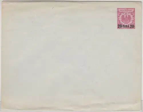 Deutsche Post Türkei 20 P./10 Pfg. GA-Umschlag Krone/Adler ungebraucht B-Format