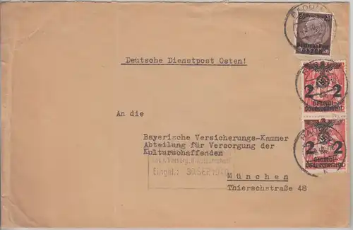 Gen.Gouv/Besetzung Polen - Mischfrankatur 1./2. Ausgabe Brief Radom München 1940