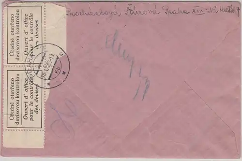 Böhmen & Mähren - Devisenzensur Prag Brief id. SLOWAKEI Prag Bratislava 18.11.39