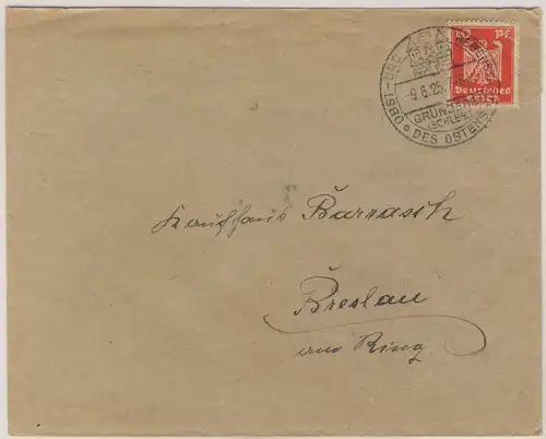 DR - Grünberg (Schlesien) Obst- und Regenstadt des Ostens, Brief n. Breslau 1925