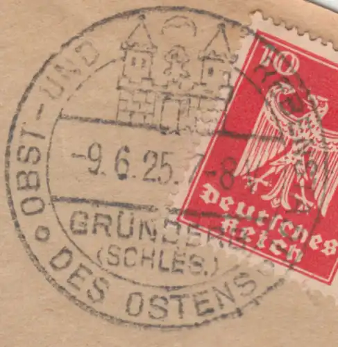 DR - Grünberg (Schlesien) Obst- und Regenstadt des Ostens, Brief n. Breslau 1925