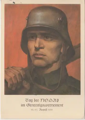 Gen.Gouv. Polen - Tag der NSDAP farb. Sonderkarte SST Krakau 1941