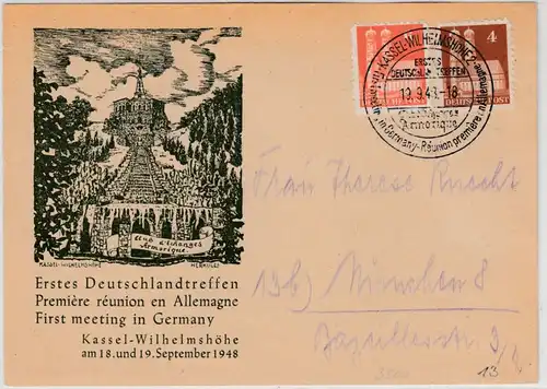 Bizone - Kassel-Wilhelmshöhe 1. Deutschlandtreffen Club Armorique, SST 1948 a.