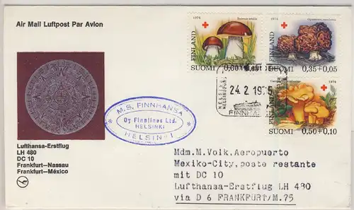 Finnland - Rotes Kreuz 1974/Pilze, Lupo-Brief/Zuleitungspost n. MEXIKO 1975