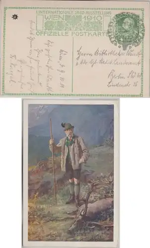 Österreich - 1. Int. Jagdausstellung Wien 1910 Privatganzsac he m. SST n. Berlin